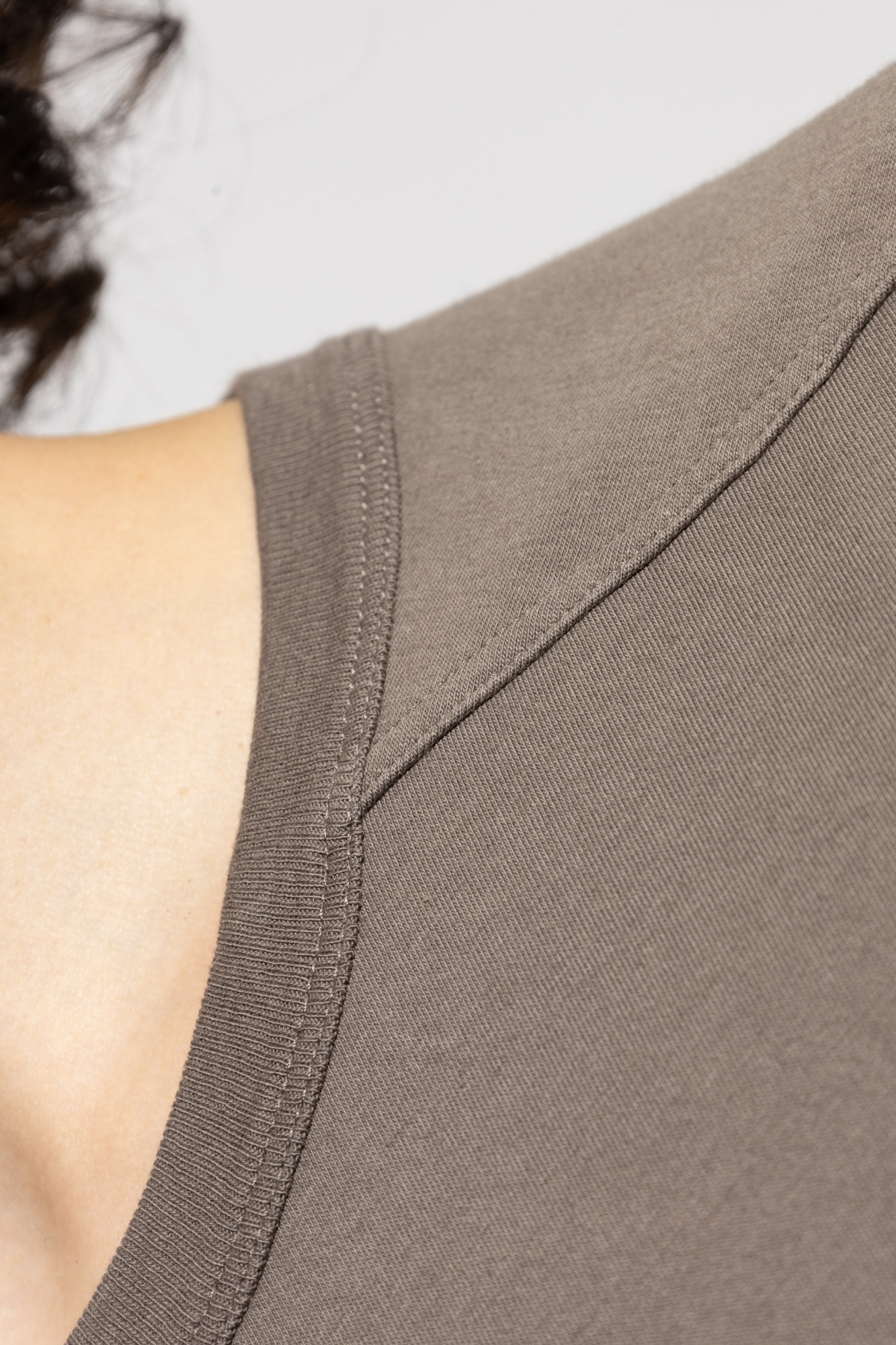 Tシャツ・カットソー RICK OWENS FW25 BRAD T (RU02E1232 UC25) Brad T Cotton T-shirt RICK OWENS - Nugnes1920